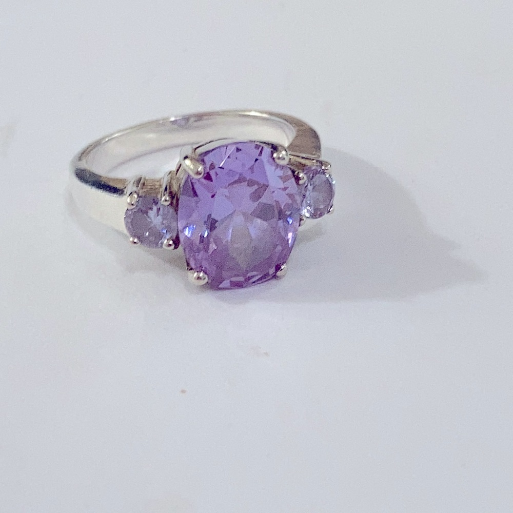 Amethyst sterling silver ring